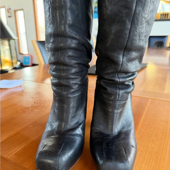 Frye Black Leather Heeled Boots - Picture 3 of 9